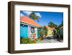 Colourful souvenir shops in Roadtown, Tortola, British Virgin Islands, West Indies, Caribbean, Cent-Michael Runkel-Framed Photographic Print