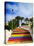 Colourful steps leading to, or from, Playa La Torrecilla in Nerja, Costa del Sol, Malaga Provinc...-Panoramic Images-Stretched Canvas