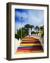 Colourful steps leading to, or from, Playa La Torrecilla in Nerja, Costa del Sol, Malaga Provinc...-Panoramic Images-Framed Photographic Print