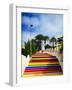 Colourful steps leading to, or from, Playa La Torrecilla in Nerja, Costa del Sol, Malaga Provinc...-Panoramic Images-Framed Photographic Print