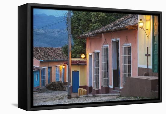 Colourful Street in Historical Center-Jane Sweeney-Framed Stretched Canvas