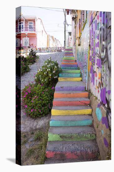 Colourful Street, Valparaiso, Chile-Peter Groenendijk-Stretched Canvas