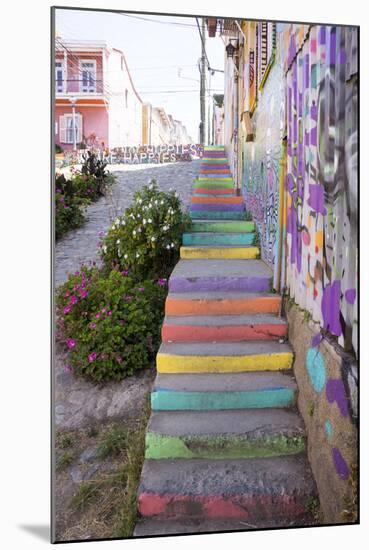 Colourful Street, Valparaiso, Chile-Peter Groenendijk-Mounted Photographic Print
