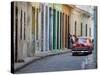 Colourful Street With Traditional Old American Car Parked, Old Havana, Cuba, West Indies, Caribbean-Martin Child-Stretched Canvas