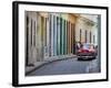 Colourful Street With Traditional Old American Car Parked, Old Havana, Cuba, West Indies, Caribbean-Martin Child-Framed Photographic Print