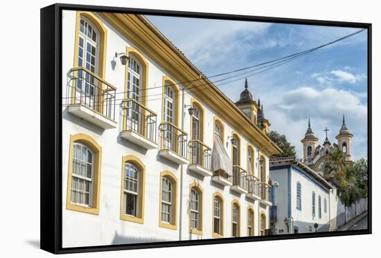 Colourful Streets, Mariana, Minas Gerais, Brazil, South America-Gabrielle and Michael Therin-Weise-Framed Stretched Canvas