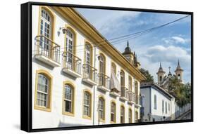 Colourful Streets, Mariana, Minas Gerais, Brazil, South America-Gabrielle and Michael Therin-Weise-Framed Stretched Canvas