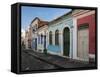 Colourful streets of Carmo, Historic Centre, UNESCO World Heritage Site, Salvador, State of Bahia, -Karol Kozlowski-Framed Stretched Canvas