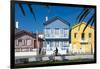 Colourful Stripes Decorate Traditional Beach House Style on Houses in Costa Nova, Portugal, Europe-Alex Treadway-Framed Photographic Print