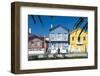 Colourful Stripes Decorate Traditional Beach House Style on Houses in Costa Nova, Portugal, Europe-Alex Treadway-Framed Photographic Print