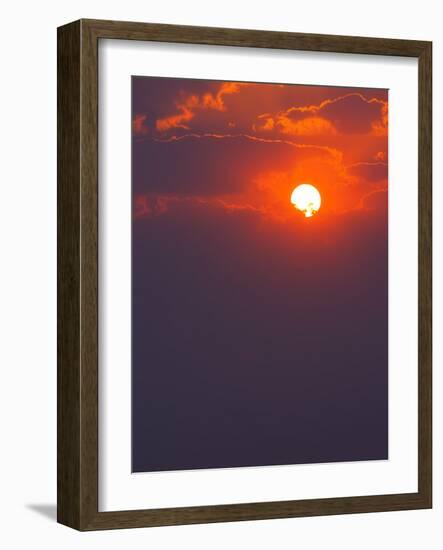 Colourful Sunrise Creating Golden Edges around Clouds-Johan Swanepoel-Framed Photographic Print