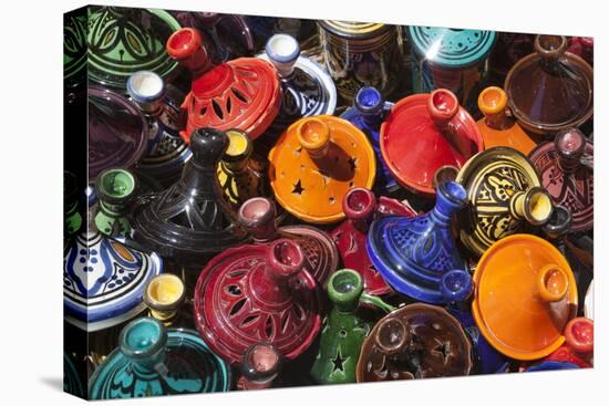Colourful Tajines, Essaouira, Atlantic Coast, Morocco, North Africa, Africa-Stuart Black-Stretched Canvas