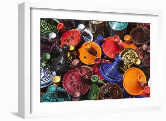 Colourful Tajines, Essaouira, Atlantic Coast, Morocco, North Africa, Africa-Stuart Black-Framed Photographic Print