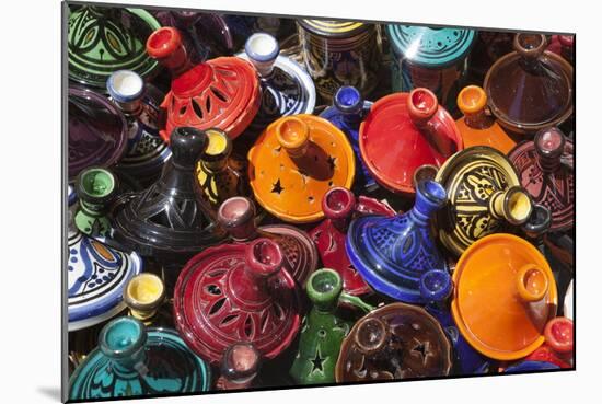 Colourful Tajines, Essaouira, Atlantic Coast, Morocco, North Africa, Africa-Stuart Black-Mounted Photographic Print