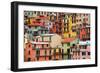 Colourful Texture of Manarola City of Cinque Terre - Italy.-Blaz Kure-Framed Photographic Print