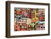 Colourful Texture of Manarola City of Cinque Terre - Italy.-Blaz Kure-Framed Photographic Print