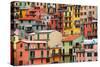 Colourful Texture of Manarola City of Cinque Terre - Italy.-Blaz Kure-Stretched Canvas