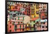 Colourful Texture Of Manarola City Of Cinque Terre - Italy-Blaz Kure-Framed Art Print