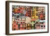 Colourful Texture Of Manarola City Of Cinque Terre - Italy-Blaz Kure-Framed Premium Giclee Print