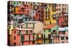 Colourful Texture Of Manarola City Of Cinque Terre - Italy-Blaz Kure-Stretched Canvas