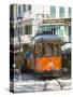 Colourful Tram in Placa Constitucio, Soller, Mallorca, Balearic Islands, Spain, Mediterranean, Euro-Ruth Tomlinson-Stretched Canvas