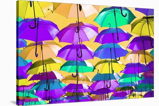 Colourful Umbrellas Collection - Orange Sky-Philippe Hugonnard-Stretched Canvas