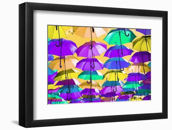 Colourful Umbrellas Collection - Orange Sky-Philippe Hugonnard-Framed Photographic Print