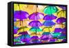 Colourful Umbrellas Collection - Orange Sky-Philippe Hugonnard-Framed Stretched Canvas