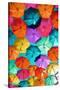 Colourful Umbrellas Collection - Turquoise Sky-Philippe Hugonnard-Stretched Canvas