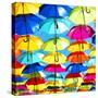 Colourful Umbrellas Square Collection - Blue Sky-Philippe Hugonnard-Stretched Canvas