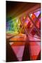 Colourful Windows in the Transit Area of Miami Airport, Miami, Florida, Usa-Axel Schmies-Mounted Photographic Print