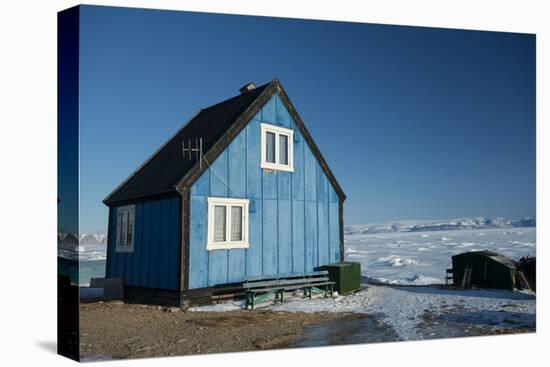 Colourful Wooden House in the Village of Qaanaaq-Louise Murray-Stretched Canvas