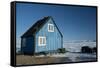 Colourful Wooden House in the Village of Qaanaaq-Louise Murray-Framed Stretched Canvas