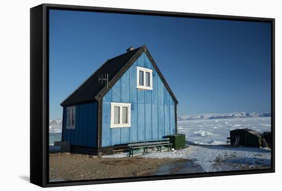 Colourful Wooden House in the Village of Qaanaaq-Louise Murray-Framed Stretched Canvas