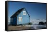 Colourful Wooden House in the Village of Qaanaaq-Louise Murray-Framed Stretched Canvas