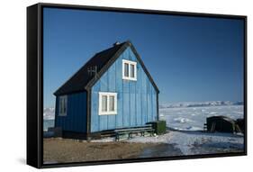 Colourful Wooden House in the Village of Qaanaaq-Louise Murray-Framed Stretched Canvas