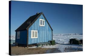 Colourful Wooden House in the Village of Qaanaaq-Louise Murray-Stretched Canvas