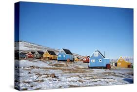 Colourful Wooden Houses in the Village of Qaanaaq-Louise Murray-Stretched Canvas