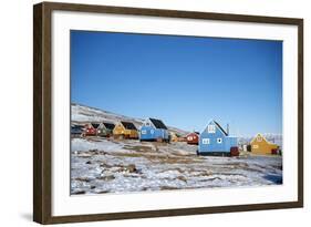 Colourful Wooden Houses in the Village of Qaanaaq-Louise Murray-Framed Photographic Print