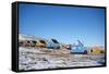 Colourful Wooden Houses in the Village of Qaanaaq-Louise Murray-Framed Stretched Canvas