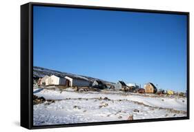 Colourful Wooden Houses in the Village of Qaanaaq-Louise Murray-Framed Stretched Canvas
