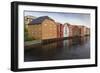 Colourful Wooden Warehouses on Wharf Beside the Nidelva River-Eleanor Scriven-Framed Photographic Print