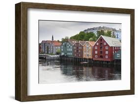 Colourful Wooden Warehouses on Wharf Beside the Nidelva River-Eleanor Scriven-Framed Photographic Print