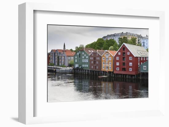 Colourful Wooden Warehouses on Wharf Beside the Nidelva River-Eleanor Scriven-Framed Photographic Print