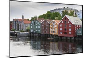 Colourful Wooden Warehouses on Wharf Beside the Nidelva River-Eleanor Scriven-Mounted Photographic Print