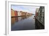 Colourful Wooden Warehouses on Wharves Beside the Nidelva River-Eleanor Scriven-Framed Photographic Print