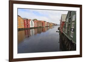 Colourful Wooden Warehouses on Wharves Beside the Nidelva River-Eleanor Scriven-Framed Photographic Print