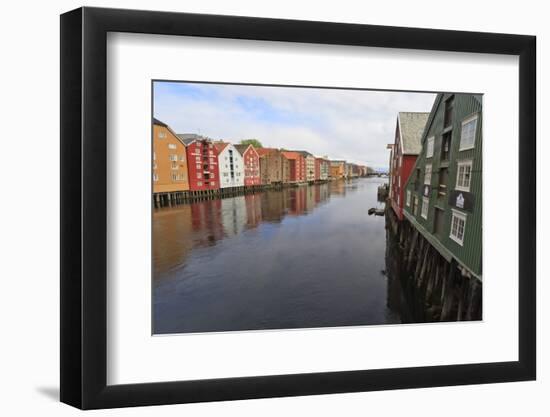 Colourful Wooden Warehouses on Wharves Beside the Nidelva River-Eleanor Scriven-Framed Photographic Print