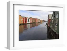 Colourful Wooden Warehouses on Wharves Beside the Nidelva River-Eleanor Scriven-Framed Photographic Print