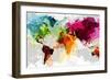 Colourful World Map-GraphINC-Framed Art Print